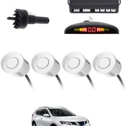 aarsh store Universal 4 White Reverse Parking Sensor-AF25A975 Universal 4 White Reverse Parking Sensor-AF25A975 Parking Sensor-picture-37