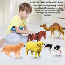 mallexo Big Size Farm Animals Toys for Kids 8 PCs Realistic Jungle | Forest Animal Toy image 5