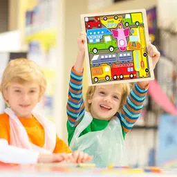 vhd Wooden Vehicle Puzzle Board for Kids – Educational Transport Toy TR1 image 4