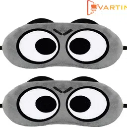 vartin Cute Velvet Cartoon Grey Big Eye Mask for Kids/Adults, Soft and Orthoptic-picture-20