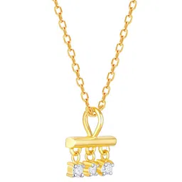 GIVA 14K Yellow Gold Honour Batch Diamond Pendant-1.07 gm image 2