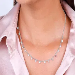 Paavni Rhodium Plated 925 Sterling Silver Cubic Zirconia Necklace image 4