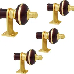 anek goods Gold, Maroon Curtain Knobs, Rod Rail Bracket Metal-picture-24