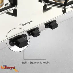golden surya Gas Stove 3 Burner , Heavy Stainless Steel Body, ISI Certified, LPG USE, Stainless Steel Manual Gas Stove image 3