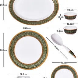 servewell Pack of 31 Melamin Dinner Set Gold Rnd - Nirvana Dinner Set image 3
