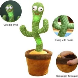 f a s t f r i e n d s Hot sale Dancing Cactus Toy Colorful Glowing best birthdays gift for kids (Gre image 2