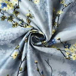 Aura Blue & Yellow 2 Pieces Floral Door Curtain image 2