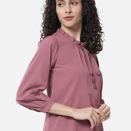 ALL WAYS YOU Tie-Up Neck Puffed Sleeves Gathers and Pleated Top image 3