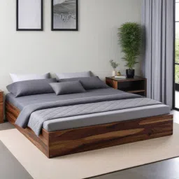 mintwud from pepperfry Maya King Size Bed with Box Storage In Vintage Sheesham Finish image 1