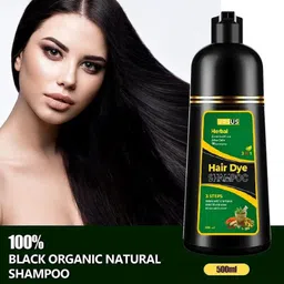 ursus Herbal 3 in 1 Natural Hair Color Shampoo PPD Free,Chemical Free,500mL , Black image 3