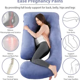 villagers LUXURY Microfibre Solid Pregnancy Pillow Pack of 1 image 4