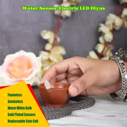 slyka Traditional LED Diya For Temple, Office, Diwali decoration Plastic (Pack of 18) Table Diya Set image 2