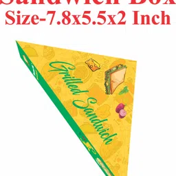 bleus Sandwich Carton Paper, Cardboard Sandwich Box Size- 7.8x5.5x2 Inch, L - 7.8", B - 5.5", H - 2" Packaging Box-picture-13