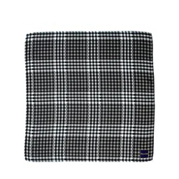 PELUCHE Men Black & White Checked Silk Pocket Square image 5