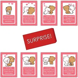 theprinthub Romantic Greeting Cards with Cute Bear, Set of 8, 4x6 inches, Surprise! Greeting Card-picture-11
