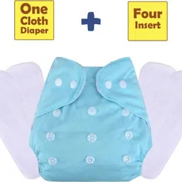 kogar All In One Reusable Adjustable Washable Multicolour Cloth Button Diaper Nappy For Baby New Born To 2 Year (1 Diaper+4 Insert)-picture-13