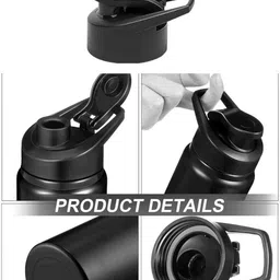 kotsun 46mm Sipper Bottle Cap Replacement Water Bottle Lid Black Plastic (3) 1000 ml image 4