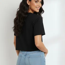 dtr fashion Women Striped Round Neck Polyester Grey T-Shirt image 3