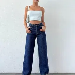 angelfab Women Straight Fit High Rise Blue Jeans image 5