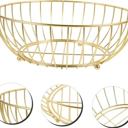 prime krafts Countertop Metal Wire Fruit Bowl for Kitchen Dining Table and Living Room Iron Fruit & Vegetable Basket image 4