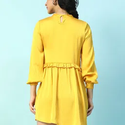 oxolloxo Women A-line Yellow Above Knee/Mid Thigh Length Dress image 5