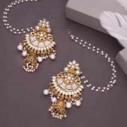 alasca Pack of 1 Gold Drop & Danglers Earring for Women & Girls Diamond Brass Drops & Danglers-picture-15