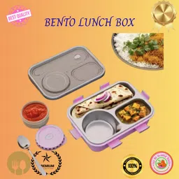 moira international Lunch Box for Kids Compartment Insulated Stainless Steel Tiffin Box for KID_K59 3 Containers Lunch Box image 1