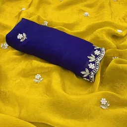 zari and ziba Embellished Bollywood Jimmy choo Saree image 2