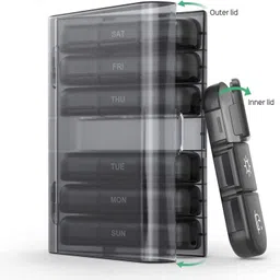 dejmin 1 Pill Box 21 Compartments, Small Pill Box,Large Compartments,Pill Box forMedicine Pill Box-picture-11