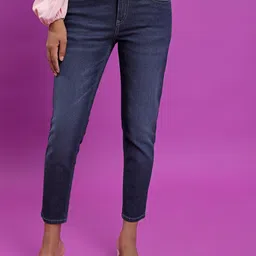 tokyo talkies Women Skinny Mid Rise Dark Blue Jeans-picture-15