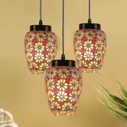 new era Jumilla Multicolour Glass Cluster Hanging Light image 1