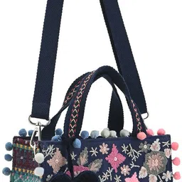 boho girl Women Multicolor Tote image 2