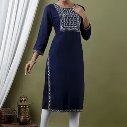 kalaxi Viscose Rayon Stitched Anarkali Gown image 3