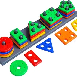 Shape Sorter Stacker Toddlers Puzzles Toy Montessori Color-image-2
