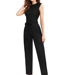 ODETTE Round Neck Acrylic Basic Jumpsuit image 2