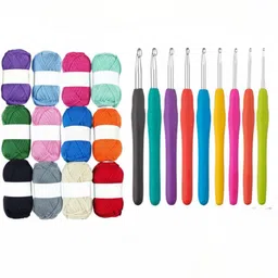khusha creations 12Pcs Wool Yarn Oon with 9 Crochet Hooks Set for Knitting & Craft DIY Projects-picture-11