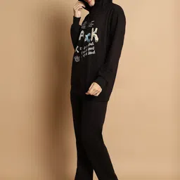 mack jonney VIMAL JONNEY Printed Hooded Fleece Sweatshirt With Trouser Co-Ords image 4