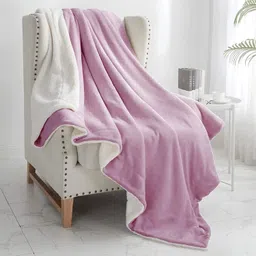 Solid Single Sherpa Blanket for Heavy Winter-image-0