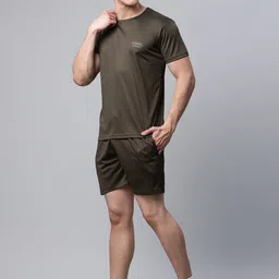 mack jonney VIMAL JONNEY Men Olive Green Solid Tracksuit image 3