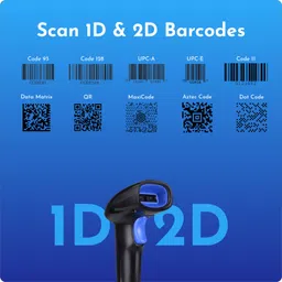 Pixra PX40 Wireless 2.4GHz 2D & 1D Barcode Scanner & QR Code Scanner 2D Camera Barcode Scanner image 2