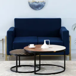 bohemiana from pepperfry Cady Metal Nesting Coffee Table Set In White Finish (Set Of 2)-picture-24