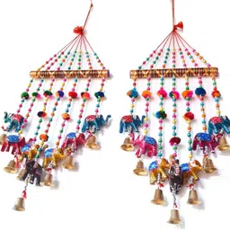 palpal ART GALLERY Home Decoration Items ELEPHANT Wind Chimes V safe combo set of 2 Home Decoration for Hall balcaney Wall/Door/Window Hanging Bells Plastic Windchime image 2