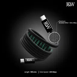 Wizard Ecommmerce Magnetic Charging Cable 1 m JW Zapstick Magnetic Charging Cable 1 m JW-ZAP60_BLACK (Compatible with Mobiles, Laptops, All Type-C Devices, Tablets, Black, One Cable) image 3