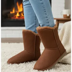 Carlton London Women Tan Ankle-High Cozy Casual Boots-picture-21
