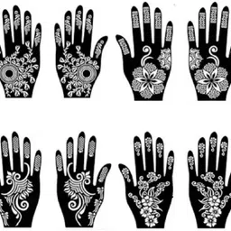 Mehndi Stencil Set for Women & Girls | Reusable Bridal & Festival Mehndi M_F028 Hand Mehndi Stencil Stencil-image-22