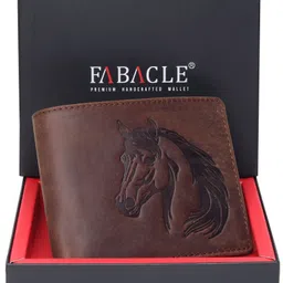 fabacle Men Trendy, Evening/Party, Ethnic, Casual Brown Genuine Leather Wallet image 2