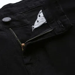 HERE&NOW Men Black Regular Fit Clean Look Mid Rise Stretchable Jeans image 4