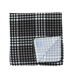 PELUCHE Men Black & White Checked Silk Pocket Square image 2