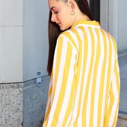 popwings Women Regular Fit Striped Spread Collar Casual Shirt image 2