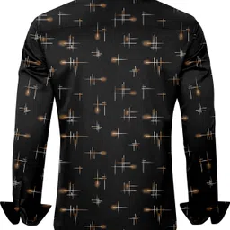 shubhflax Men Regular Fit Printed Cut Away Collar Formal Shirt image 3